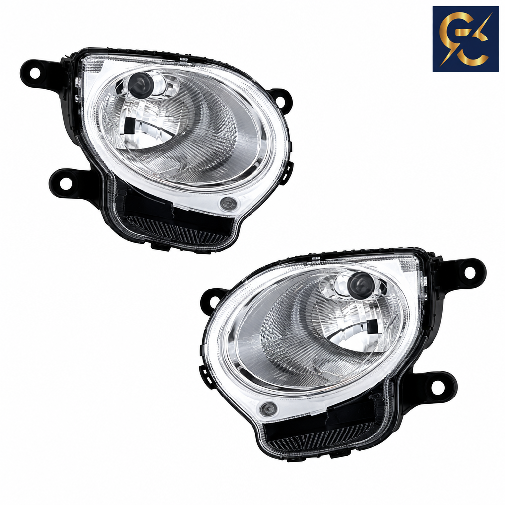 Fari Fiat 500 - sfondo bianco logo GC