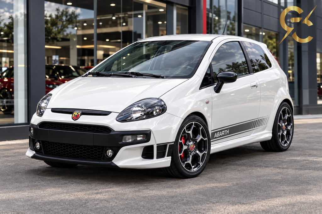 Punto Abarth bianco perla GC logo
