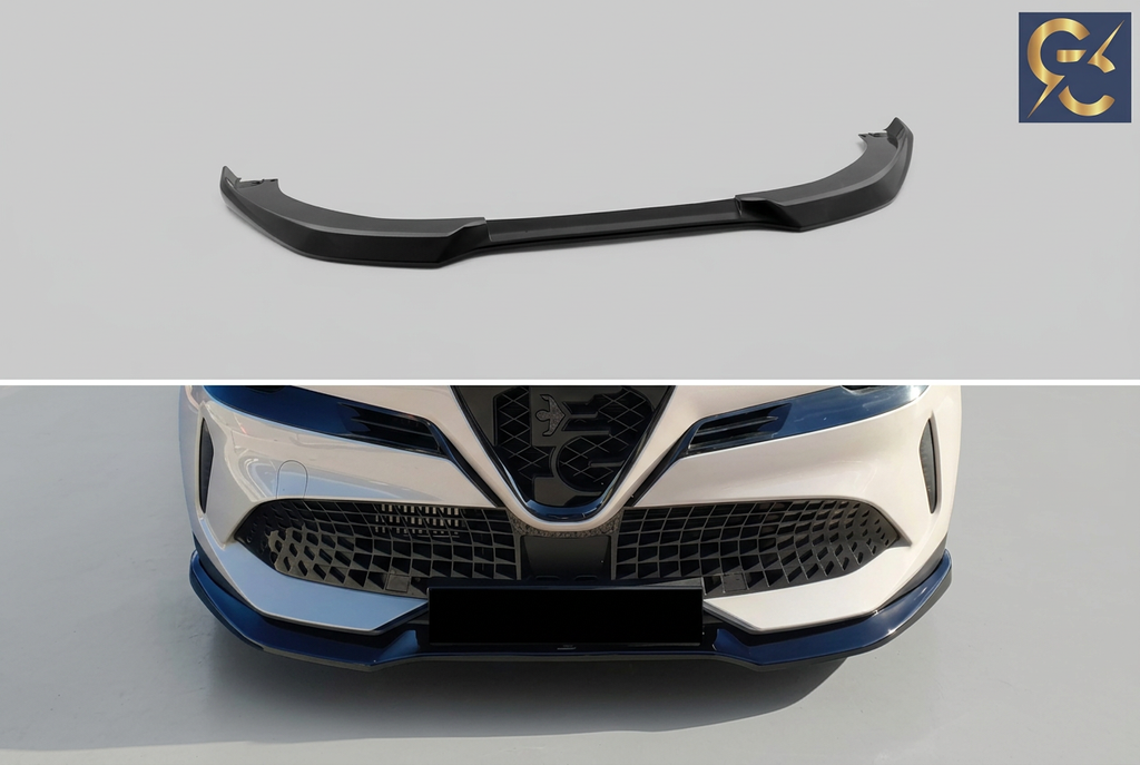 Splitter e dettaglio del frontale con logo GC