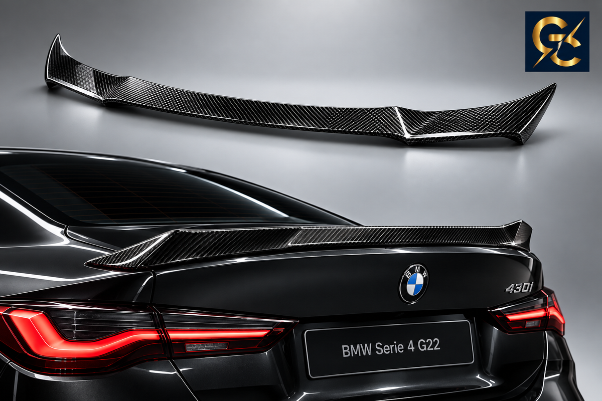 Spoiler BMW Serie 4 G22 - Sfondo Chiaro con Logo GC