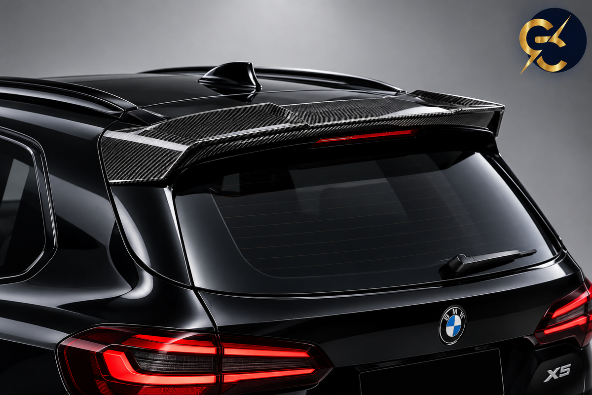 Spoiler BMW X5 G05 - Sfondo Chiaro con Logo GC