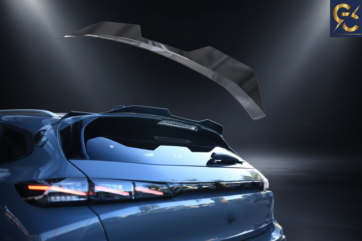 Spoiler Peugeot 308 sfondo pubblicitario con logo GC