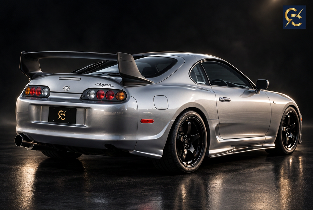 Versione più chiara della Toyota Supra con carrozzeria argento